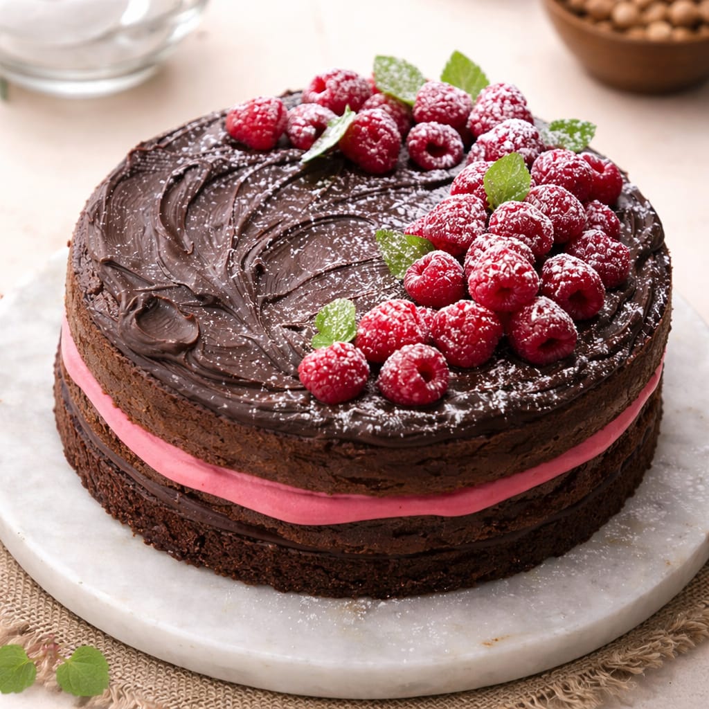Raspberry Milk Chocolate Cake
